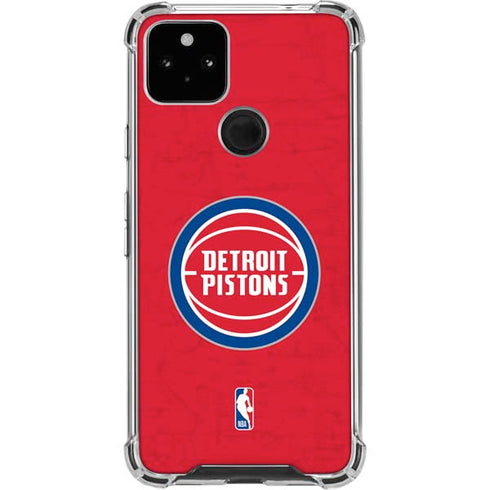 NBA Detroit Pistons Distressed Google Pixel 5a 5G Clear Case